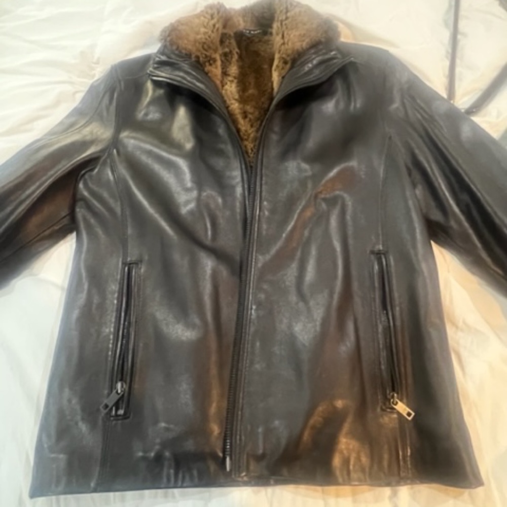 Andrew Marc Leather Coat from Neiman Marcus